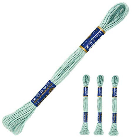 3 Docken Stickgarn je ca. 8m / Sticktwist 100% Baumwolle Stickerei verschiedene Farbwahl, Farbe :8222 mint