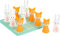 small foot Tic Tac Toe Pastell, handliches Strategiespiel aus Holz, mit Hase und Fuchs, ab 5 Jahren, 11782
