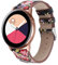 Armbänder Kompatibel mit Galaxy Watch 7/6/5/4 40mm 44mm/6 Classic 43mm 47mm, Elegant Leder Uhrenarmband Ersatz Lederarmband für Glaxy Watch 5 Pro 45mm/Active 2/Watc h 42mm, Schwarz/Rote Blume