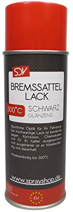 SDV Chemie Bremssattellack schwarz glänzend 6X 400ml hitzefest bis 300°C Bremssattelfarbe Tuning Styling