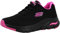 Skechers - Arch Fit, Scarpe da donna, nero, rosa shocking, 38.5 EU