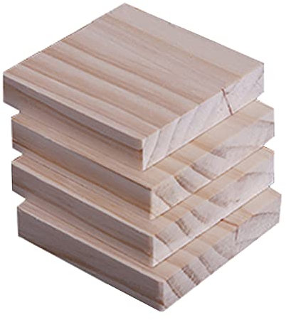 5x5cm Élévateur de Meubles Rehausseur en Bois Massif, Pieds Lifter Table Bureau Riser Ascenseur Meubles pour Canapé-Lit Chaises pour jambes, Lot de 4 (Size:2.0cm/0.79in)