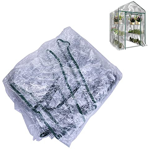 Skrskr Gewächshaus Durchsichtige Abdeckung PVC wasserdichte Plane UV-beständige Pflanzenschutzfolie Gewächshausfolie Für Gartenarbeit Tomatenhaus, 143x73x195cm / 143x143x195cm