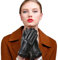flintronic Damen Lederhandschuhe, Touchscreen Handschuhe, Superweiche Premium Lederhandschuhe, Weiches Warmes Dickes Korallenfleece Futter Winterhandschuhe,Winddichte Handschuh-M