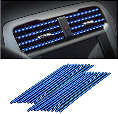 8sanlione 20 Tiras de decoración de Aire Acondicionado de Coche para Salida de ventilación, Universal, Impermeable, Flexible, decoración de Salida de Aire, Adecuada para la mayoría de Salidas de