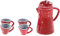 5 Set Vintage Porzellan Kaffee Teeservice Geschirr für 1/12 Puppenhaus Miniatur Küche Wohnzimmer Zubehör RotNützlich und praktisch