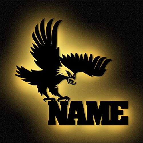 Adler Männer Frauen Geschenke Led Deko Wandlampe Nachtlicht Wand Lampe mit Namen personalisiert I Batteriebetrieb