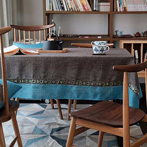 EHOMERY Beautex Wachstischdecke Tischtuch Wasserabweisend Mediterranes Thai Tischdecke Wachstuch Meterware Decken Für Tische Kaffee Tischschutz Dekoration 140X220Cm