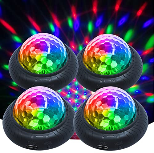 KisMee Disco Party Licht Nachtlicht 2 in 1 Blitzlicht mit Musik Sound aktiviert, mehrfarbiger Discokugel, batteriebetrieben, RBG Mini Discokugel Unterhaltsame Atmosphäre für Autozimmer