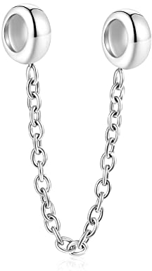 GNOCE Sicherheitskette Charm Edelstahl Schlangenkette Bead Charms für Charm Armband Geschenk für Frauen