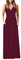 AUSELILY Maxikleid Damen Sommer Ärmellos Kleid Lang Elegant tiefem V-Ausschnitt Abendkleid mit Taschen Weinrot XL