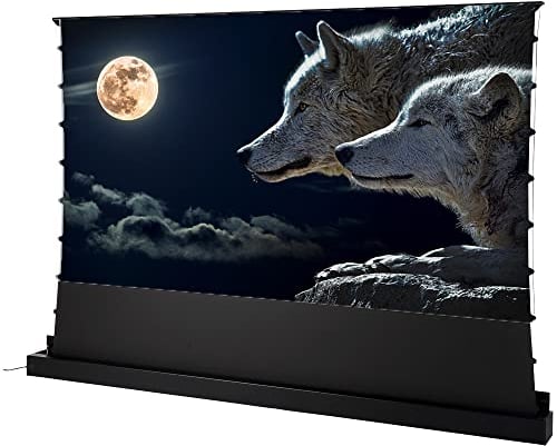 celexon HomeCinema Plus CLR UST floor rising scissor electric high contrast -Screen black 120 | 265x149 cm 16:9 | electric 8K, Full-HD projection screen | for ultra-short throw projectors!