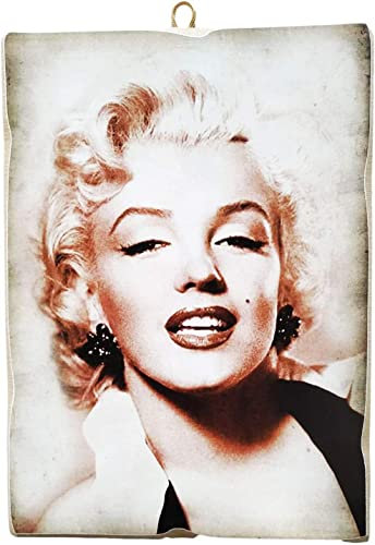 KUSTOM ART Bild im Vintage-Stil, Marilyn Monroe, Druck auf Holz, 10 x 15 cm