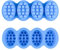 Silikon-Seifenform, oval, 4 Mulden, Massage-Seifenform, Kekse, Schokolade, Kuchenform, Tablett für selbstgemachte Bastelarbeiten (blau)