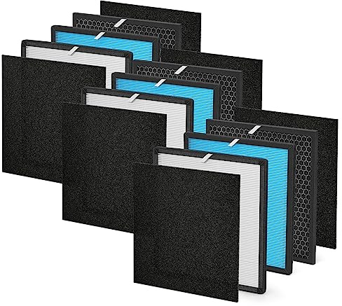 [3 Sets] 10L Pro Ersatzfilter-Set, kompatibel mit Okaysou Luftreinigerfiltern und Aiibot-A300, 5-stufiger Airmax 10L Pro Filter, 2 x H13 HEPA und 2 x Kohlefilter, 2 x Sliver HEPA und 6 x Vorfilter
