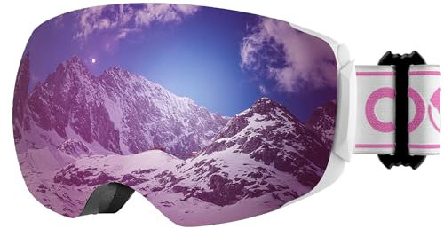 COOLOO Skibrille Herren Damen Jugendliche - Magnetischer OTG Rahmenloser Anti-Beschlag-Schutz mit 100% UV-Schutz