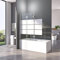 Duschwand für Badewanne 140 x 140 cm 3-teilig Faltbar Gestreift Duschtrennwand Trennwand Silber Badewannenaufsatz mit Eleganten Streifenmuster,6mm ESG Glas Nano Beschichtung Badewannenwand