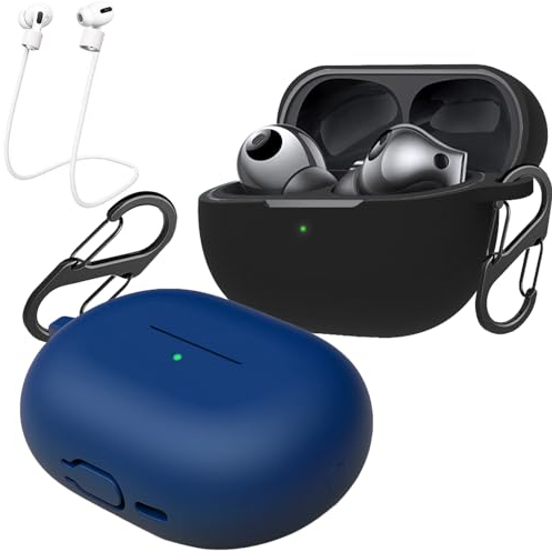 easyBee Custodia compatibile con Huawei FreeBuds Pro 3, con 2 moschettoni, 2 cinghie anti-smarrimento, custodia in silicone liquido, ultra sottile, resistente agli urti, custodia per cuffie, colore