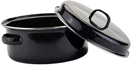 1 Juego de Gadgets de Cocina for Hornear Carne No Castaño con Asador Maíz Pavo Asado Tapa Barra de Cocina Esmalte Asar Pollo Negro Horneado Cubierto de Hierro Panadero Verduras Herramientas Cast Gadge