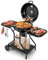 KOMFOTTEU Holzkohlegrill φ57cm mit Rädern, Grillwagen Kohlegrill für 2-6 Personen, Holzkohleschale mit Aschefänger, Seitenablagen, Haken, Aschetopf & BBQ Grill, für Garten Camping