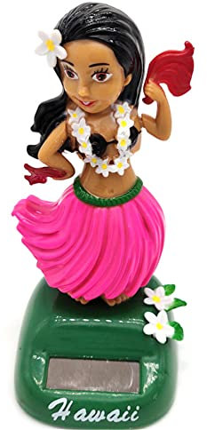 Figurine Solaire Dansante, Danseuse Hawaienne Voiture Qui Bouge, Bobble Heads pour Bord, Figurine Hawaïenne Voiture Décoration De Voiture Solaire