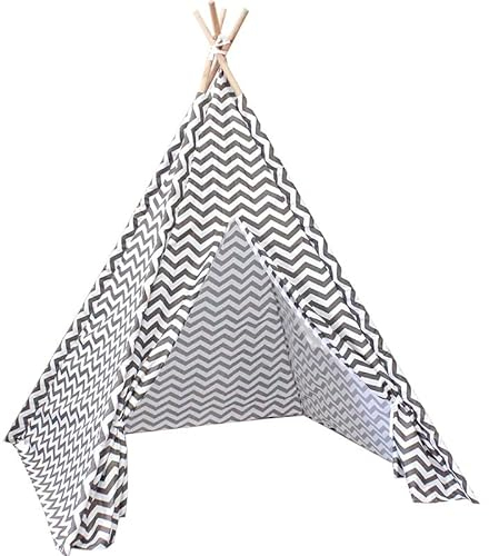 Benebomo Teepee Zelt für Kinder,Faltbares Kinderzelt,Spielzelt,Tipi Kinderzelt,Indien Wigwam Zelt Garten Indoor Outdoor,Geschenk Spielhaus für Kinder (Streifen)