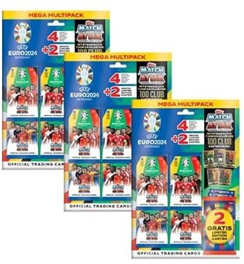 Topps UEFA Euro 2024 Germany Match Attax Trading Cards – 3X Ultra Mega Multipack