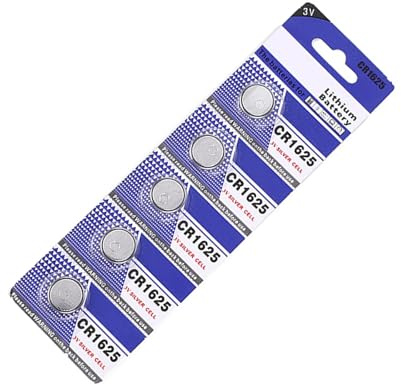 NYCEMAKEUP CR1625 Knopfzelle für Knopfzelle, Knopfzelle, 3 V, Knopfzelle für Uhr, Fernbedienung, Ersatzteil, 5 Stück