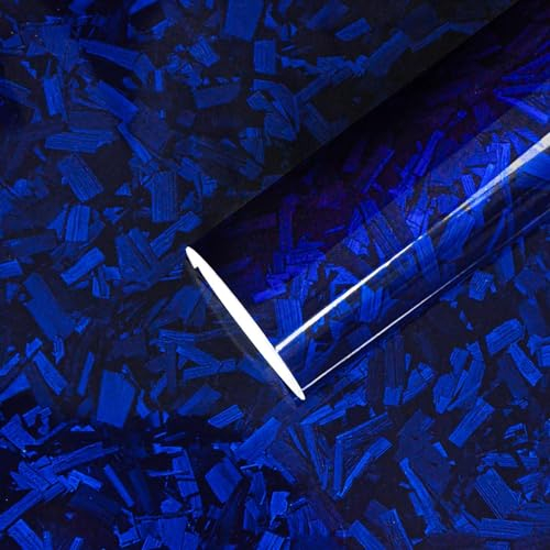 Forged Carbon Folie,Blau Autofolie,150 X 30cm,car Wrapping Folie,Arespark Selbstklebend Auto Folie aus Vinyl, Auto Schutz Carbon Folie,