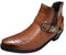 Scarpe da uomo Mocassini 44 Tacco spesso Uomo Fibbia corta Moda Stivali in pizzo Stivali Cinture Stivali da uomo Scarpe S, giallo., 40 EU