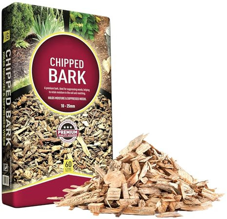 50 Litres Outdoor Wood Chipped Decorative & Landscape Bark Chippings For Gardens & Paths (1 Bag (50 Litre))