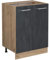 Vicco Küchenunterschrank R-Line, Schwarz Beton/Goldkraft Eiche, 60 cm ohne Arbeitsplatte