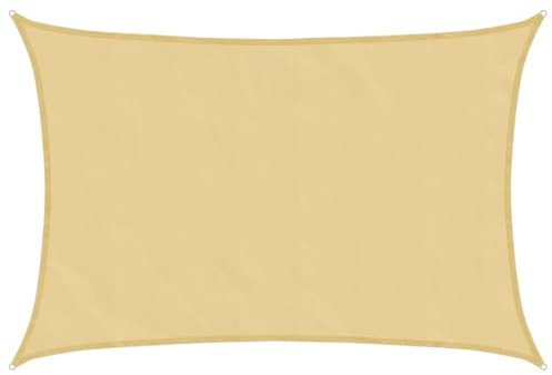 vidaXL Sonnensegel, Sonnenschutz UV Schutz für Balkon Garten Terrasse, Sonnendach Wasserfest, Windschutz Wetterschutz, Sandfarbe 4x2,5m 100% Polyester Oxford