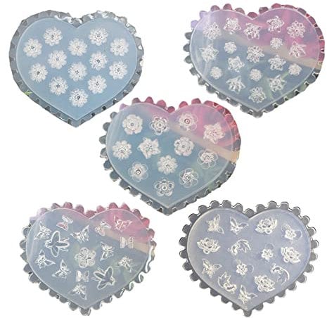 Montesy 5pieces 3D Silicone Nail Art Decortive Mold Nail Art Making Tools Mould