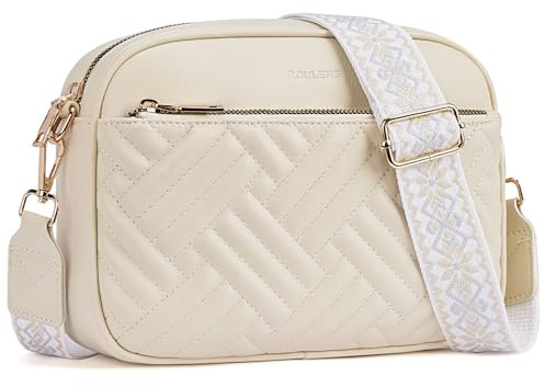 Roulens Gesteppte Damen Handy Umhängetasche, PU Leder Handy Schultertasche, Crossbody Bag für Damen mit Verstellbarem Breiter Gurt