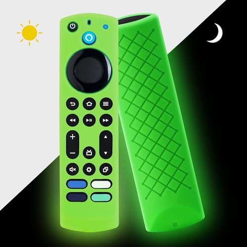 GMXT Remote Cover for Fire Stick 4k+ Max,Toshiba, Insignia Fire Tv Remote Cover, Silicone Case Glow in The Dark (Green)