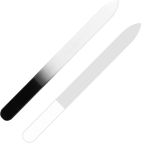 Lot de 2 limes à ongles en verre avec étui - Lime à ongles en verre cristal avec étui - Lime à ongles double face pour ongles - Limes à ongles de précision pour ongles et ongles