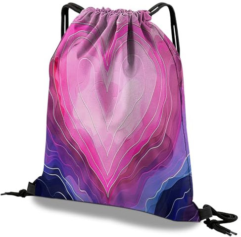 Deokke Rucksack mit Kordelzug,Wasserdicht Sportbeutel, für Sport, Gym, Strand Reisen,Nette ästhetische Sackpack Geeignet für Männer und Frauen (S22-Rosa)
