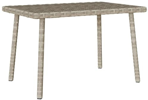 vidaXL Garden Coffee Table Rectangular Light Grey 60x40x37 cm Poly Rattan