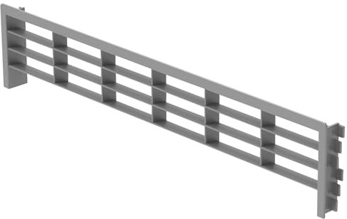SOTECH Griglia di ventilazione per battiscopa 396 x 83 mm grigio (dimensioni ingresso 384 x 75 mm) Griglia di ventilazione adatta per pannelli di spessore 13, 16 e 19 mm