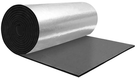 A ABSOPRO Tapis Insonorisant Fibre Verre Argent 1pc Pour Capot Bateau | Fibre De Verre Et Mousse, 200x100cm, 5mm, 21.5 Pi², Isolation Thermique Et Acoustique, Ignifuge, Imperméable, Auto-Adhésif