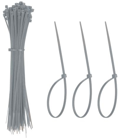 YELARXI Zip Ties Plastic Cable Ties, Self-Locking Wire Zip Tie 8 Inch Fit for Home Garden Office Workshop Travel - (100 Pack, Dark Grey)