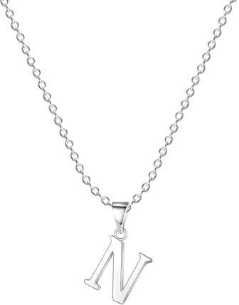 XWN Damen Halskette mit Buchstaben Anhänger Silber Initialien Kette Edelstahl Buchstabenketten Personalisiere Silber Y Kette für Frauen
