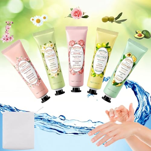Handcreme Set,Handcreme Mini 30g,Hand Cream,Handcreme Weihnachten,für Sehr Trockene Hände,Handpflege,für Frauen und Männer,Weihnachten & Geburtstags Geschenk,5 Stück
