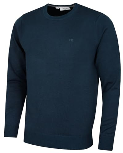 Calvin Klein Mens 2026 Crew Neck Cotton Breathable Golf Sweater