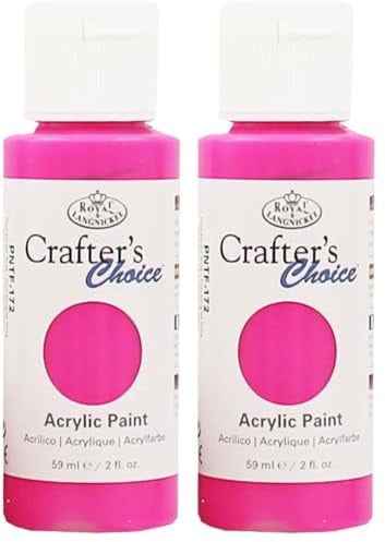 Royal & Langnickel Acrylic Paint - 59ml FLUORESCENT ROSE PAINT (Pack of 2)