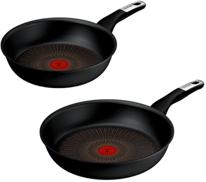 Tefal Explore - Juego de 2 Sartenes, Aluminio | 2 Sartenes 24/28 cm, Mango fijo, Recubrimiento FusionCore Antiadherente, Antiarañazos, Apto inducción, Thermo-Signal
