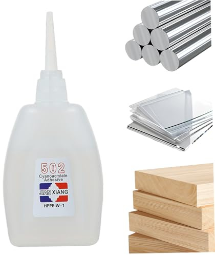 Super Glue Strong Quick-Drying 502 Glue Heat-Resistant Waterproof Multi-Purpose for Wood Plastic Metal, Strongest for Metal to Plastic, 502