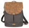 Zwei Damen City-Rucksack Olli O12 Rucksack (7 L) im Retro-Look mit Blumenanhänger im Canvas-Style mit Lederoptik, Hauptfach mit Reißverschluss, gepolstertes Laptopfach, wasserabweisend (graphit)