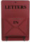 Asixx Zeitungshalter Wand, Post Halter Dekoratives Wandregal aus Holz und Eisen für die Aufbewahrung von Briefen, Postkarten, Zeitungen usw, 18 x 4,2 x 26 cm(Rot)